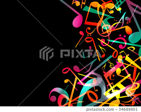 音符音樂背景例證黑色 34689801