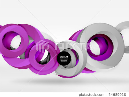 Modern 3d ring vector abstract background Modern 3d ring vector abstract background 34689918