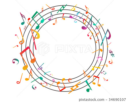 Musical note music background illustration white Musical note music background illustration white 34690107