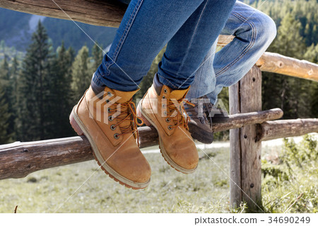 hiking boots close-up 34690249