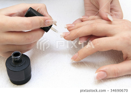 manicure making - female hands 34690670