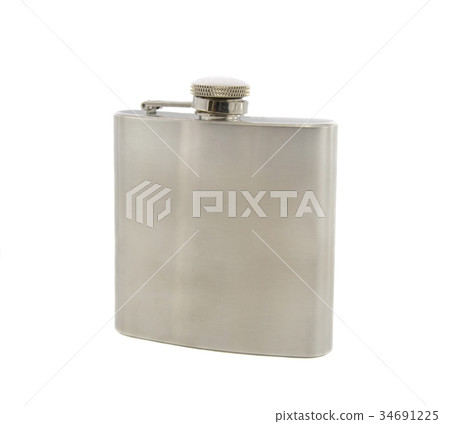 flask of brandy isolated over a white background 34691225