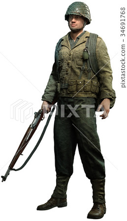 World war two American infantry soldier 34691768