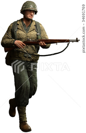 World war two American infantry soldier 34691769