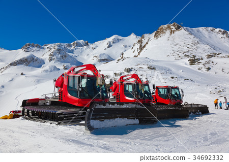 Snowplow at ski resort Bad Hofgastein Austria Snowplow at ski resort Bad Hofgastein Austria 34692332