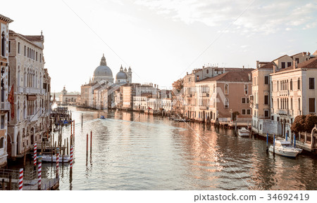 View from Accademia Bridge on Grand Canal, Venice 34692419