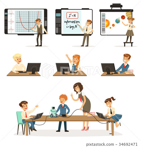 School children at the informatics and programming 34692471