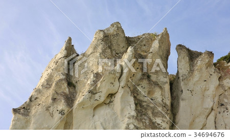 Detail of Moens Klint, limestone cliff in Denmark. 34694676