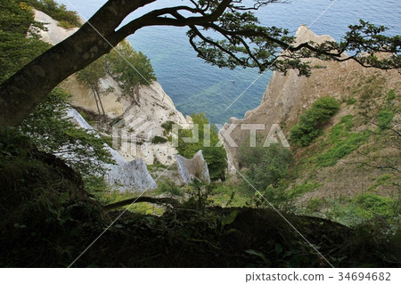 Moens Klint, unique limestone cliff in Zealand. 34694682