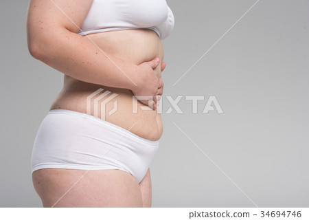 Thick female abdomen with stretch marks Thick female abdomen with stretch marks 34694746