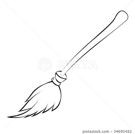 halloween broomstick vector symbol icon design.  34695482