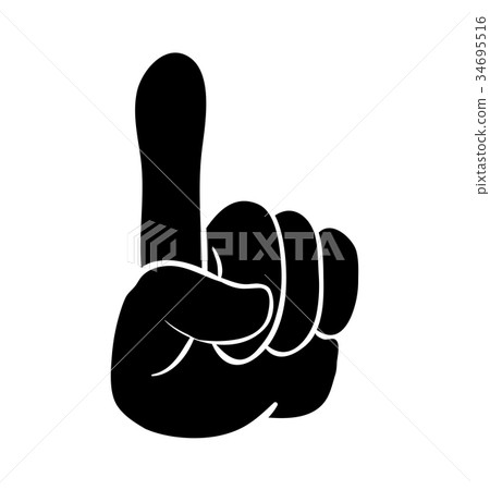 hand pointer, finger up cartoon vector symbol hand pointer, finger up cartoon vector symbol 34695516