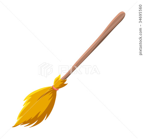 witch broom cartoon vector symbol icon design.  34695560