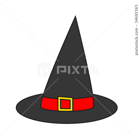 witch hat cartoon vector symbol icon design.  34695565