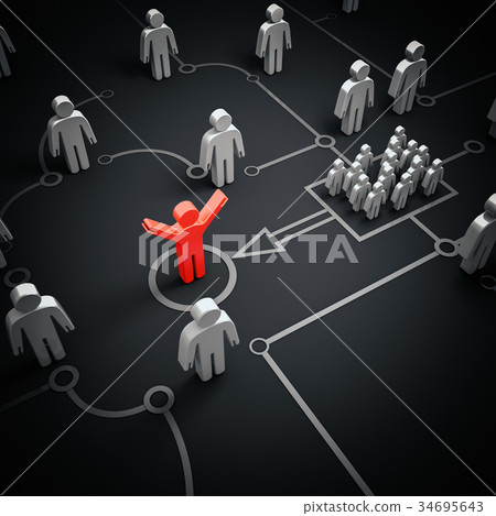 Concept target leader people 3d rendering 34695643