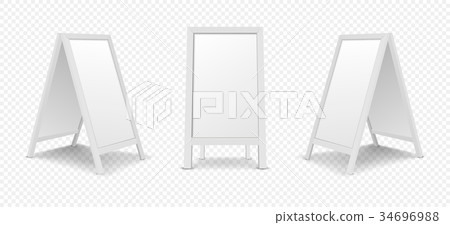 Realistic white menu announcement board icon set 34696988