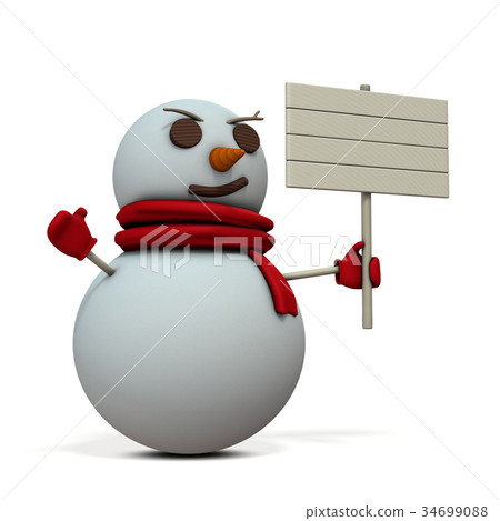 指導與木標誌的雪人 指導與木標誌的雪人 34699088