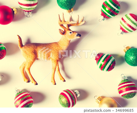 Deer and Christmas ornaments Deer and Christmas ornaments 34699685