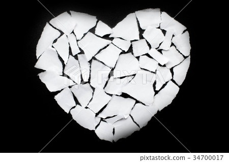 Broken heart breakup concept separation  34700017