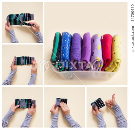 Clothes storage. Order in the closet. Clothes storage. Order in the closet. 34700480