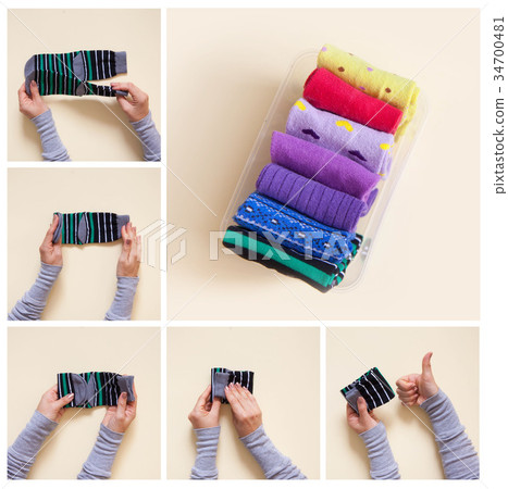 Clothes storage. Order in the closet. Clothes storage. Order in the closet. 34700481