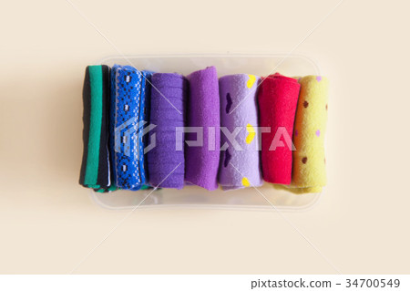 Clothes storage. Order in the closet. Clothes storage. Order in the closet. 34700549