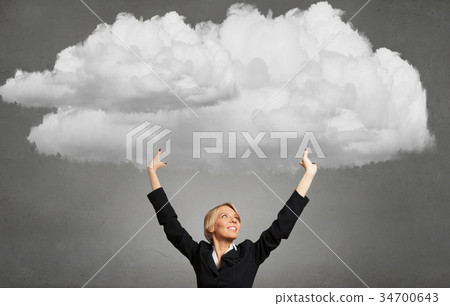 Woman hold cloud 34700643