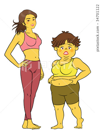 飲食成功女性和失敗的女性 飲食成功女性和失敗的女性 34701122