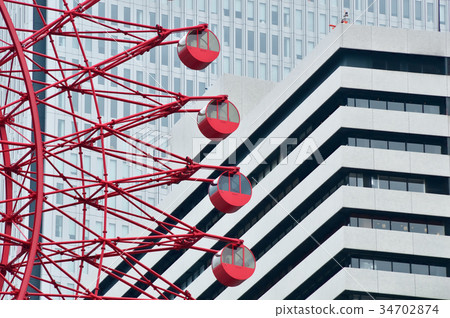 Osaka Umeda red ferris wheel 34702874