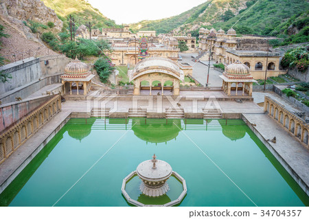 monkey temple in jaipur, india 34704357