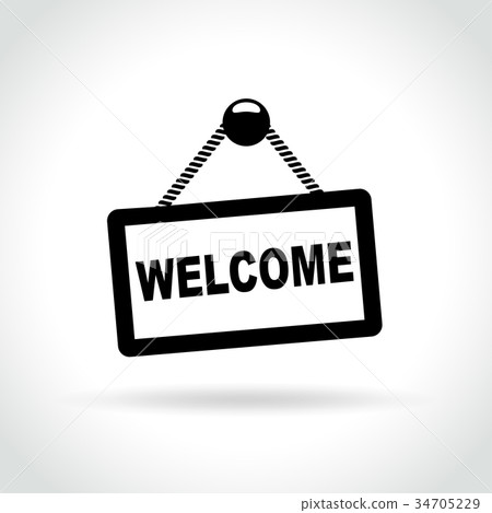 welcome sign on white background 34705229