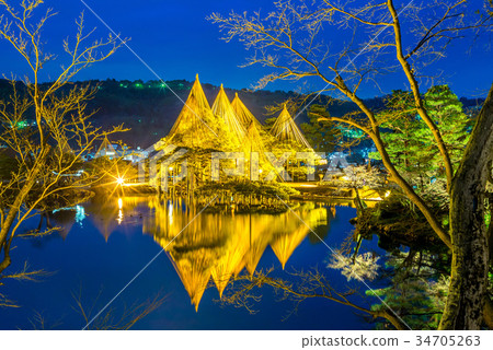 night view of kenrokuen the Six Attributes Garden 34705263
