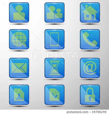 The vector set of web buttons.Different symbols. - Stock Illustration ...