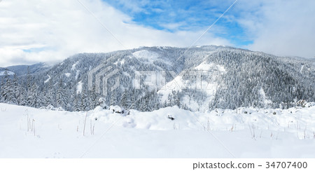 Beautiful lake Amut in taiga hills on Far East of 34707400