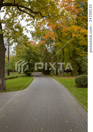 Autumn city park - VDNH Moscow, Russia Autumn city park - VDNH Moscow, Russia 34709535