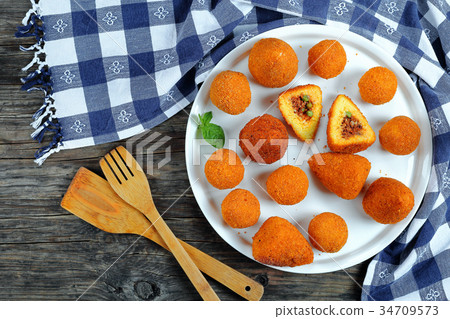 arancini or rice cones and balls arancini or rice cones and balls 34709573