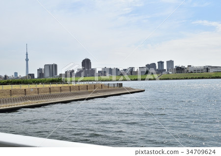 從荒川河床到東京天空樹向北千住 從荒川河床到東京天空樹向北千住 34709624