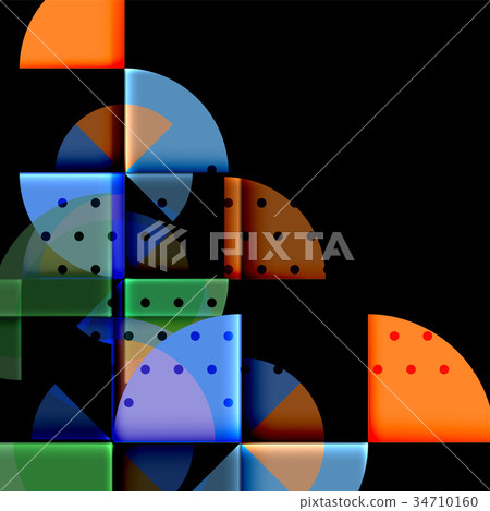 Circle elements on black background Circle elements on black background 34710160