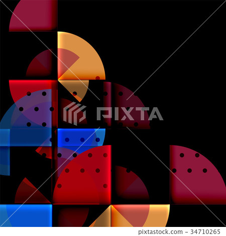 Circle elements on black background 34710265