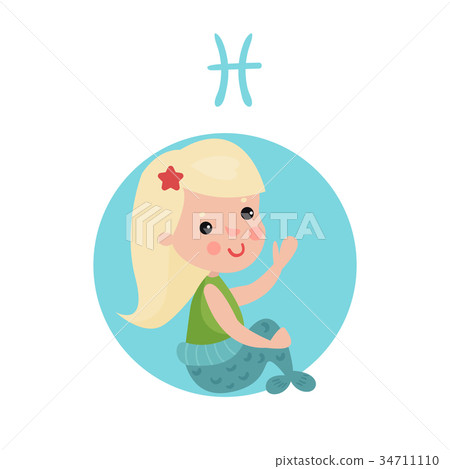 Sweet little girl as Pisces astrological sign Sweet little girl as Pisces astrological sign 34711110