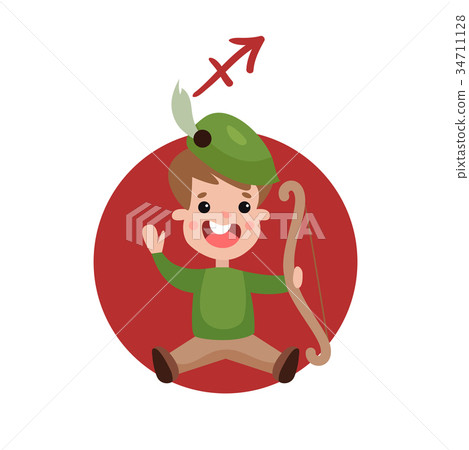Cute little boy as Sagittarius astrological sign 34711128