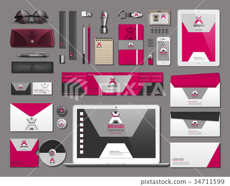 Business corporate identity items set Business corporate identity items set 34711599