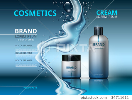 Cosmetic realistic package ads template 34711611