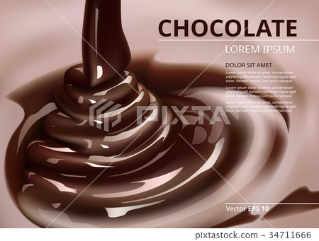 Melted chocolate flow. pouring background Vector realistic Melted chocolate flow. pouring background Vector realistic 34711666