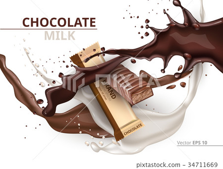 Download Chocolate Bar Caramel Realistic Mock Up Vector Stock Illustration 34711669 Pixta