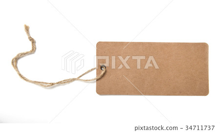 Blank price tag isolated on a white background 34711737