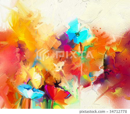 Abstract colorful oil painting on canvas. Abstract colorful oil painting on canvas. 34712778