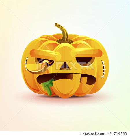 Jack-o-lantern, terrible facial expression autumn 34714563