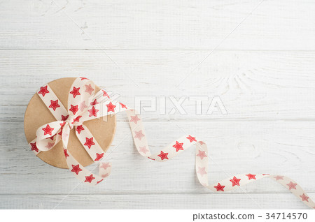 Gift Box with red star ribbon Gift Box with red star ribbon 34714570
