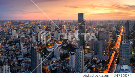 Aerial view panorama of Bangkok City  34715074